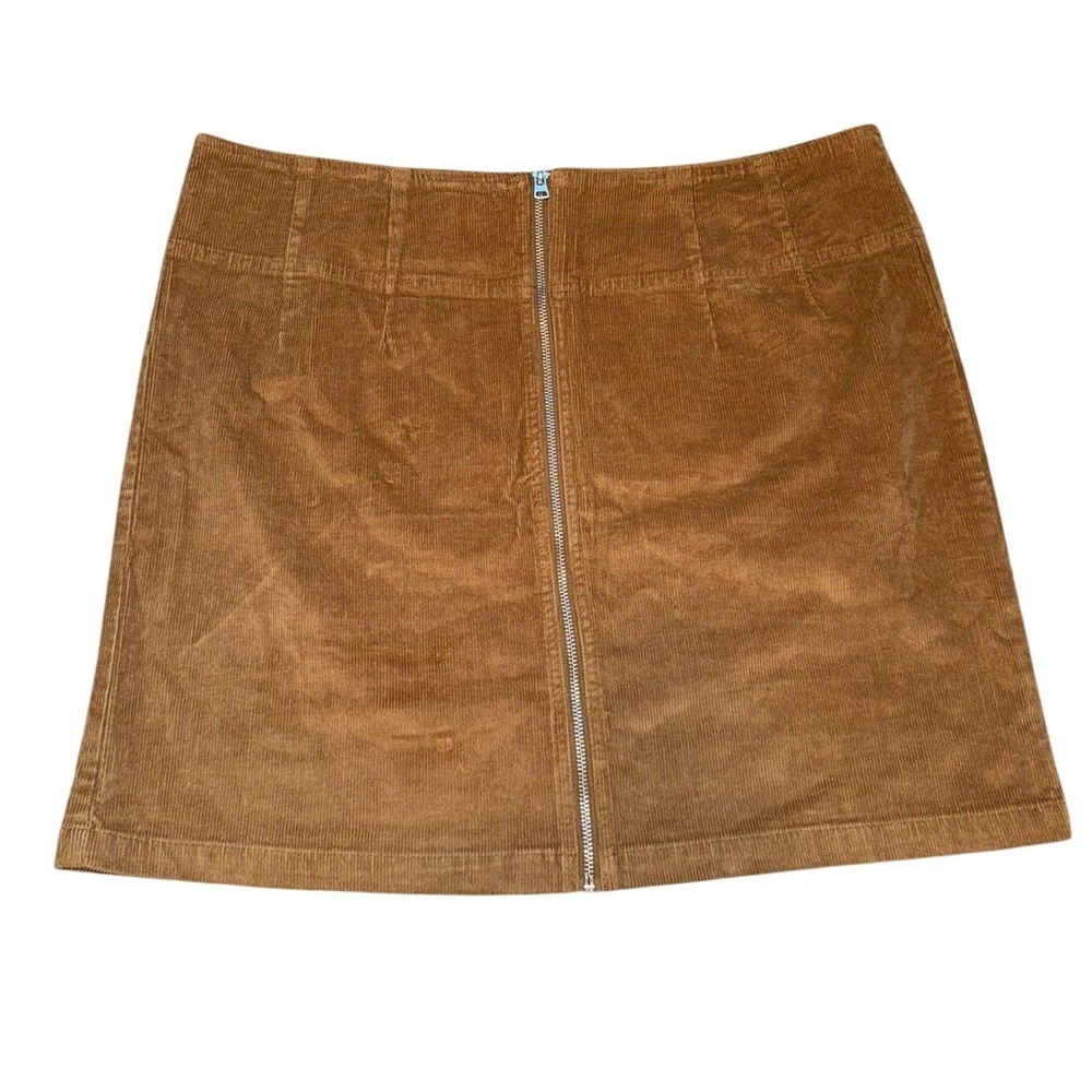 Wild Fable Womens Brown Corduroy Zip Front Mini Skirt Size 18 Camel A-Line Boho